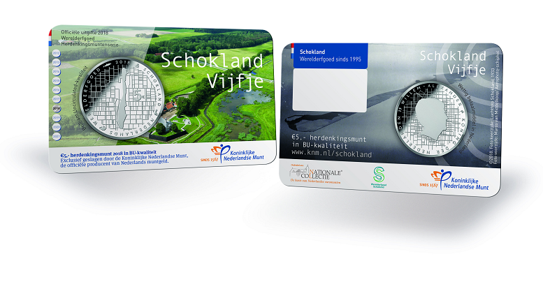 (afbeelding voor) Nederland 2018 5 Euro Schokland Vijfje BU coincard